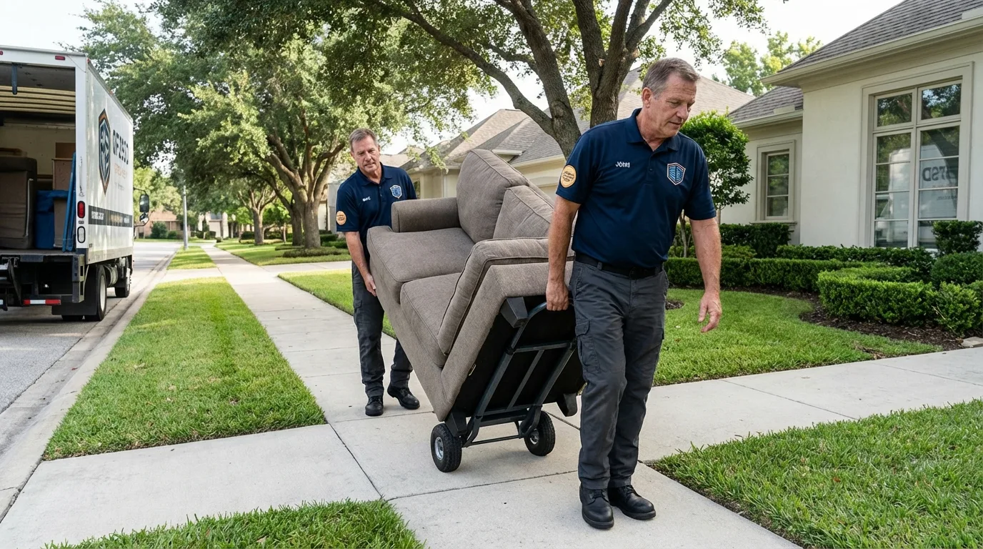 Local residential moving crew loading furniture in Lake City, CO